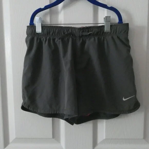Girls Gray Nike Running Shorts w/Pink Foldover Waistband Sz L - Picture 10 of 11
